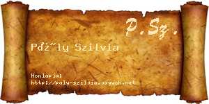 Pály Szilvia névjegykártya