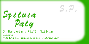 szilvia paly business card